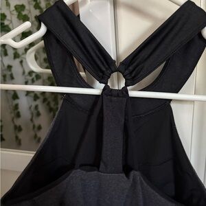 Vintage Lululemon Gray and Black Racerback Decal Tank